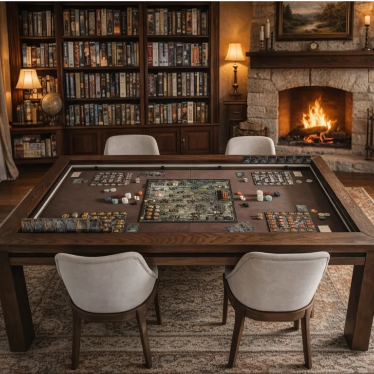 Mesa para juegos integrada en un comedor elegante